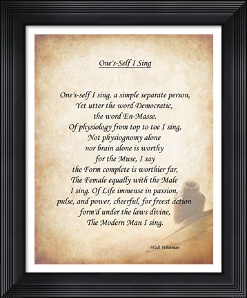Framed One&#39;s Self I Sing Print