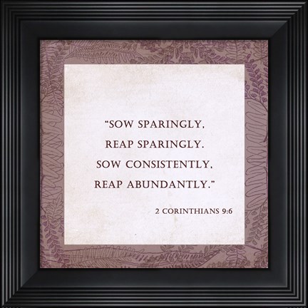 Framed Sow Sparingly 2 Corinthians 9:6 Print