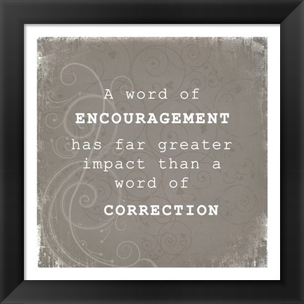 Framed Encouragement Correction Print