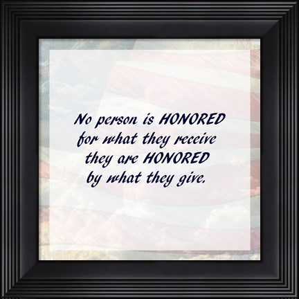 Framed Honored U.S. Flag Print