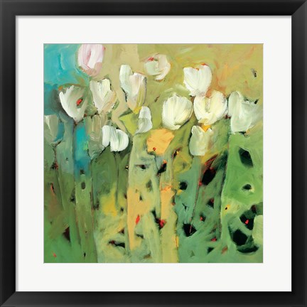 Framed White Tulips II Print