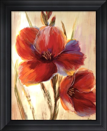Framed Flourescent Blooms I Print