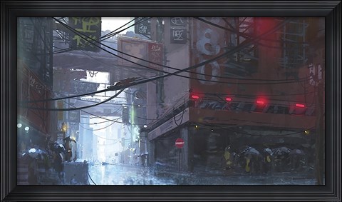 Framed Japan Rain Print
