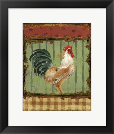 Framed Rooster Portraits I Print