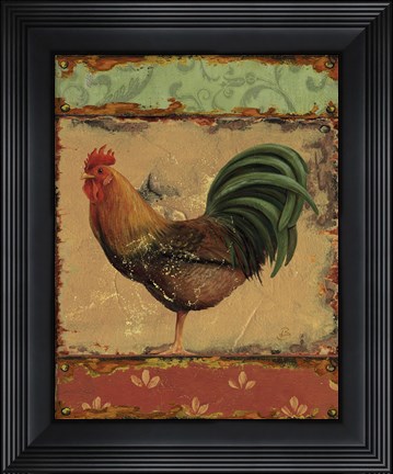 Framed Rooster Portraits II Print