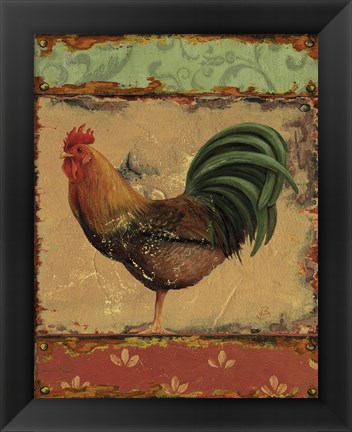 Framed Rooster Portraits II Print