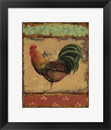 Framed Rooster Portraits II Print