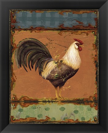 Framed Rooster Portraits III Print