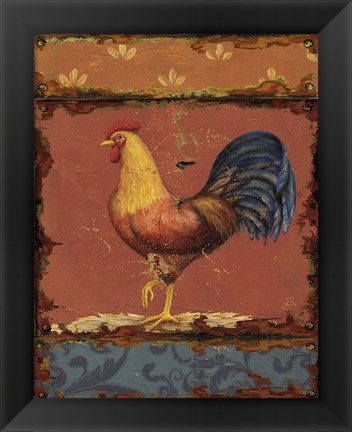 Framed Rooster Portraits IV Print