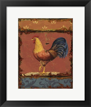 Framed Rooster Portraits IV Print