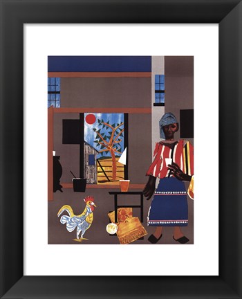 Framed Morning of the Rooster, 1980 Print