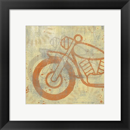 Framed Motorcycle I Print