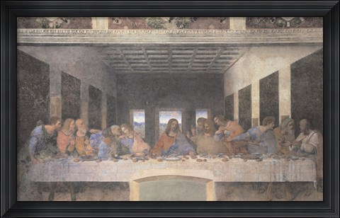 Framed Last Supper, 1498 (post-restoration) Print
