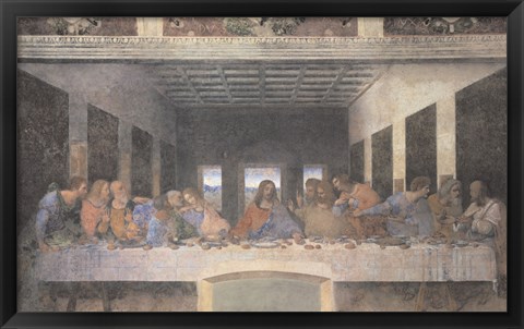 Framed Last Supper, 1498 (post-restoration) Print