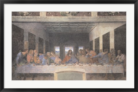 Framed Last Supper, 1498 (post-restoration) Print