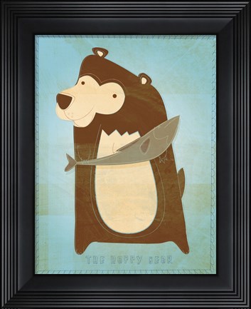 Framed Happy Bear Print