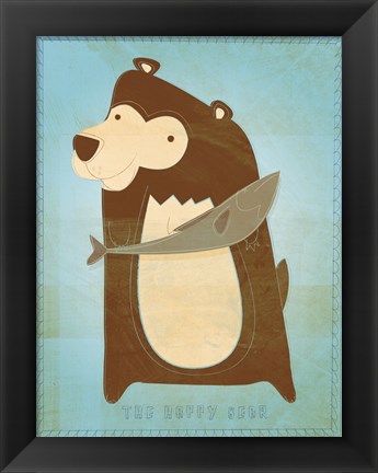 Framed Happy Bear Print