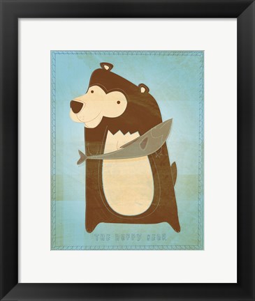 Framed Happy Bear Print