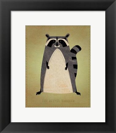 Framed Artful Raccoon Print