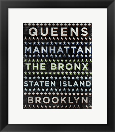 Framed New York Hoods (b/w) Print