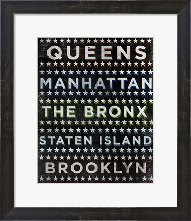 Framed New York Hoods (b/w) Print