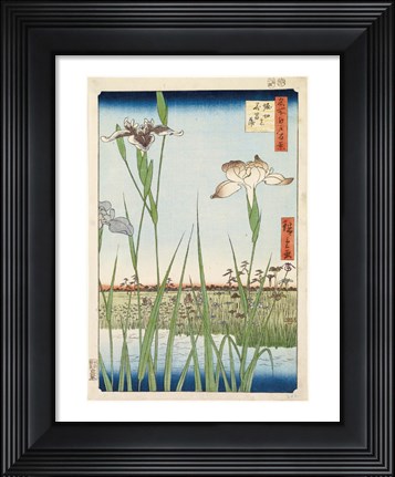 Framed Irises at Horikiri, 1857 Print