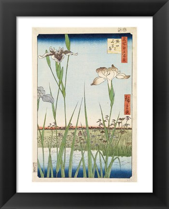 Framed Irises at Horikiri, 1857 Print