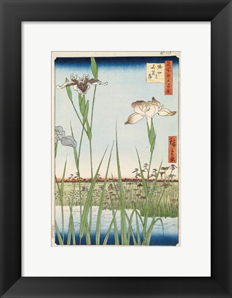 Framed Irises at Horikiri, 1857 Print