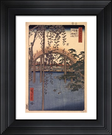 Framed Precincts of the Tenjin Shrine at Kameido, 1856 Print