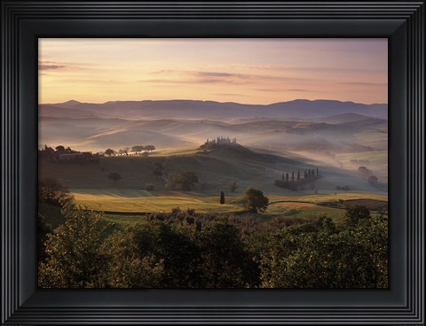 Framed Dawn Mist Rising Print