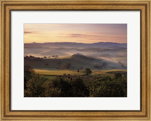 Framed Dawn Mist Rising Print