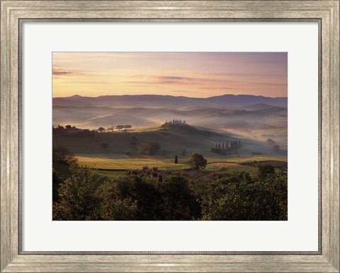 Framed Dawn Mist Rising Print