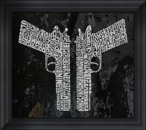 Framed Six Shooter &amp; Hand Cannon Print
