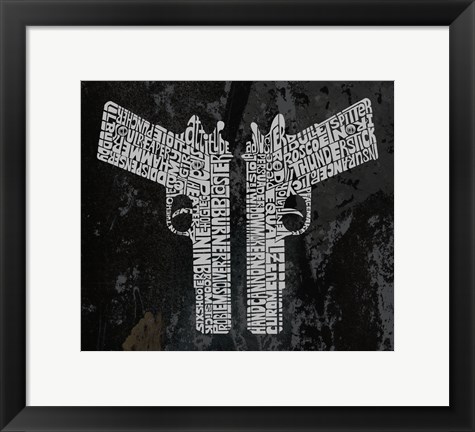 Framed Six Shooter &amp; Hand Cannon Print