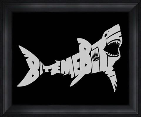 Framed Bite Me Shark Print