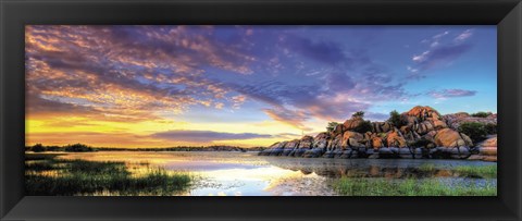 Framed Willow Lake Spring Sunset Print