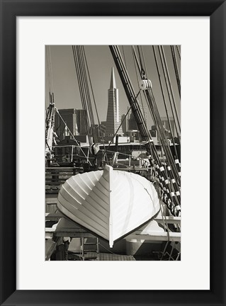 Framed Lifeboat and San Francisco Skyline Print