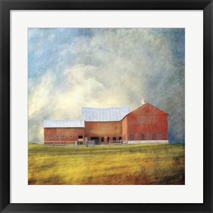 Framed Red Barn Print