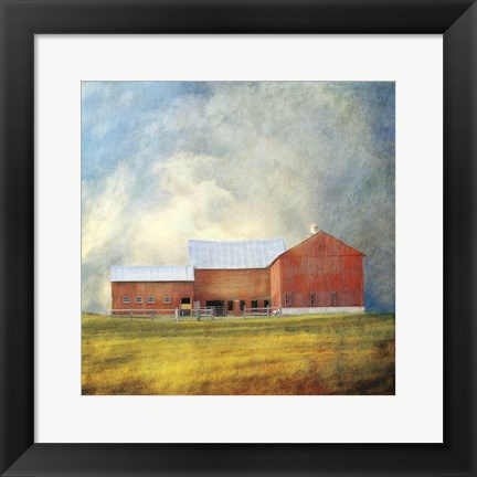 Framed Red Barn Print