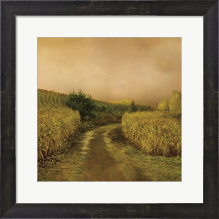 Framed Sunset Cornfield Print