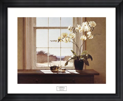 Framed Orchids with Teapots Print