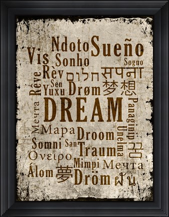 Framed Dream in Multiple Languages Print