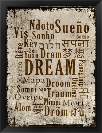 Framed Dream in Multiple Languages Print