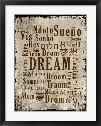 Framed Dream in Multiple Languages Print