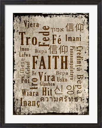 Framed Faith in Multiple Languages Print