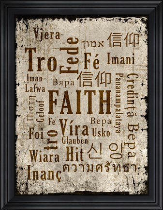 Framed Faith in Multiple Languages Print