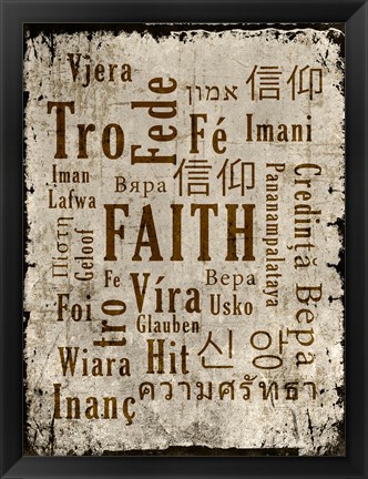 Framed Faith in Multiple Languages Print