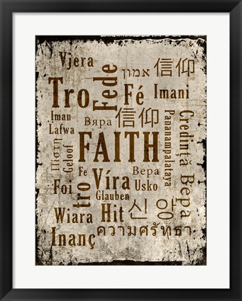 Framed Faith in Multiple Languages Print