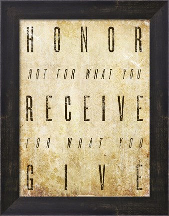 Framed Honor Quote Print