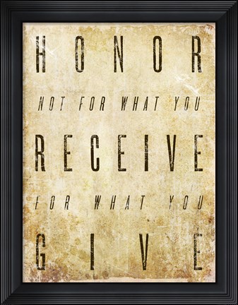 Framed Honor Quote Print